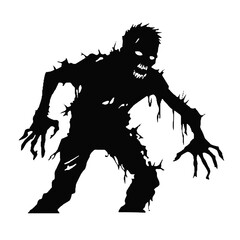 Scary Zombie silhouette  Illustration