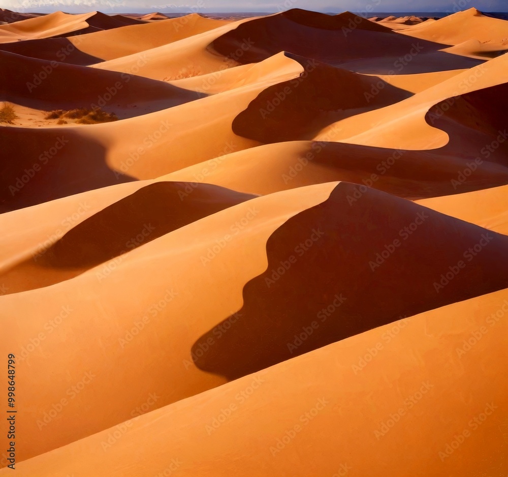 Aufkleber The captures a vast expanse of sand dunes in a desert, with the undulating shapes and shadows of the dunes creating a captivating pattern across the frame