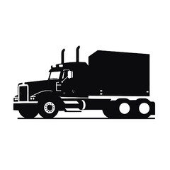 Monochromatic Silhouette of  truck illustration