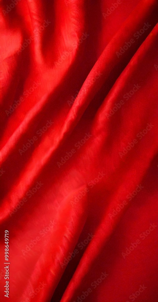 Poster A close-up view red fabric, with a slight curve and folds, creating a textured and flowing appearance