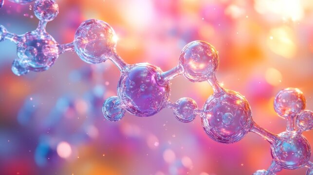 Abstract Molecular Structure with Vibrant Colors Generative AI