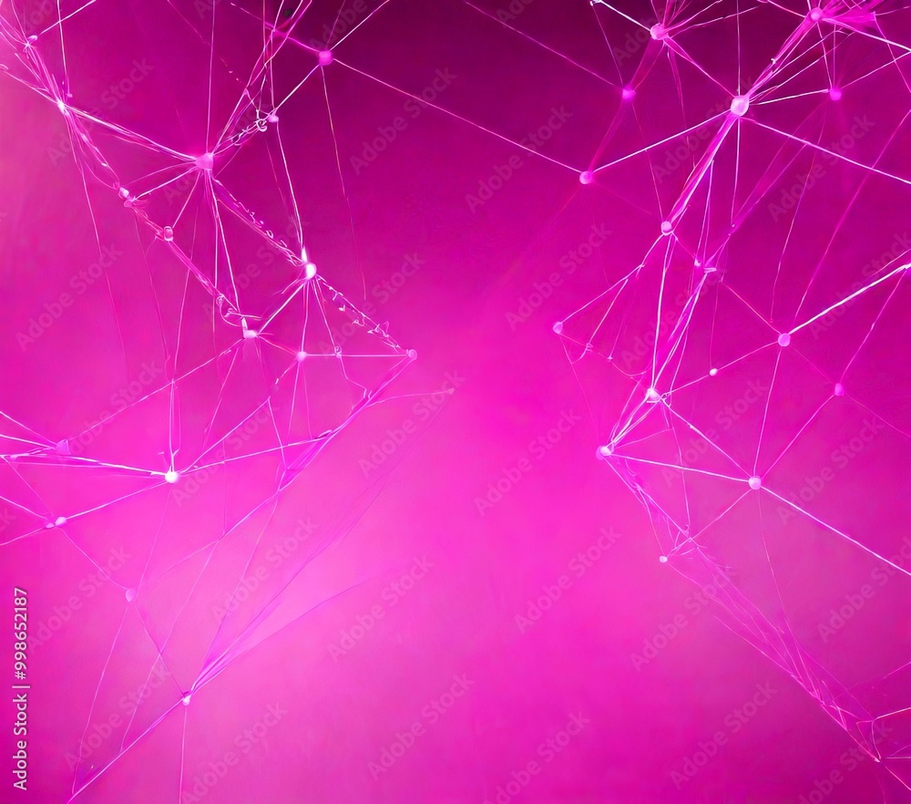 Aufkleber a vibrant abstract background with a network of interconnected lines and dots in shades of pink and purple, creating a dynamic and visually striking composition