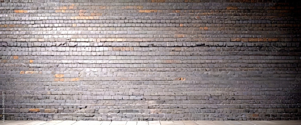 Aufkleber A dark, textured brick wall with a horizontal line running across it, creating a sense of depth and perspective