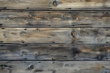 Fototapeta premium Rustic aged wooden plank texture with knots and patterns