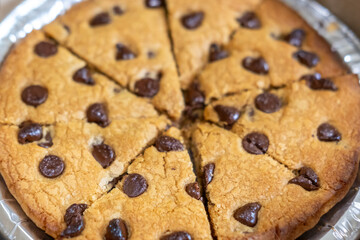 Close-up photo of sliced Chocolate Chip Cookies