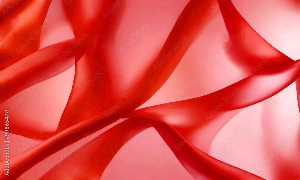Poster Abstract of flowing red fabric with a soft, blurred texture