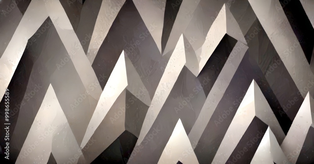Aufkleber a geometric pattern composed of intersecting lines and triangles in shades of gray and black, creating a visually striking and abstract design
