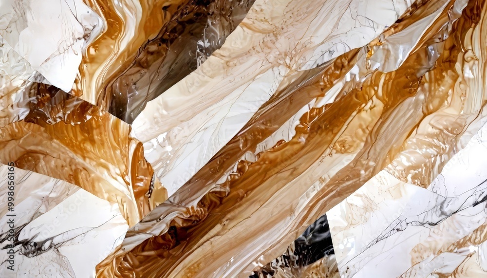 Poster a close-up view marble surface with a textured, abstract pattern of brown, white, and gray hues