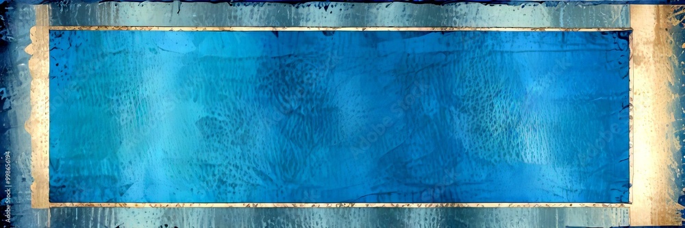 Leinwandbilder a blue rectangular background with a textured, distressed appearance The edges of the frame are painted in a contrasting color, creating a visually striking contrast between