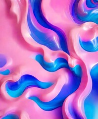 a vibrant abstract composition of pink and blue hues, with a mix of curved and straight lines, creating a dynamic and visually captivating pattern