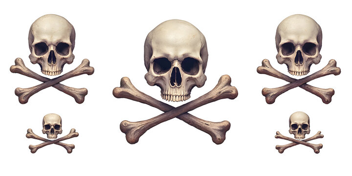 A Set of Skulls and Crossbones - A Halloween Concept