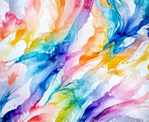 an abstract painting featuring a vibrant and dynamic composition of multicolored fluid paint strokes, creating a sense of movement and energy