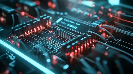 Obraz premium close up of electronic circuit board