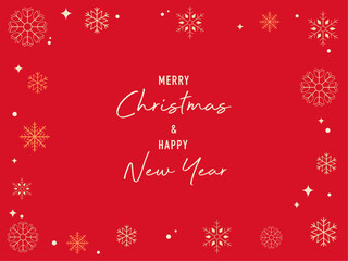 Merry Christmas and Happy New Year in red background