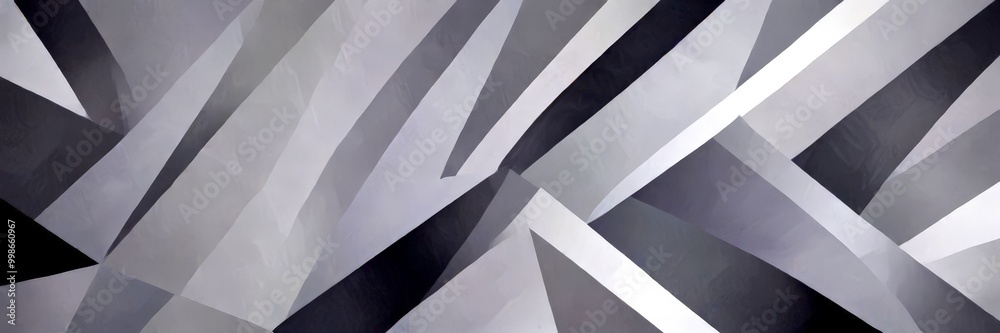 Aufkleber a geometric abstract pattern composed of intersecting lines and rectangles in shades of gray and black, creating a visually striking and minimalist design