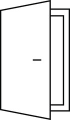 Open door vector linear icon, sumbol. Editable Stroke. Vector illustration
