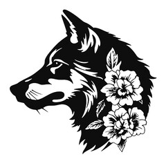 silhouette  Floral Fox Illustration