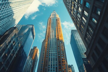 Obraz premium tall skyscrapers in a big modern city, urban architecture