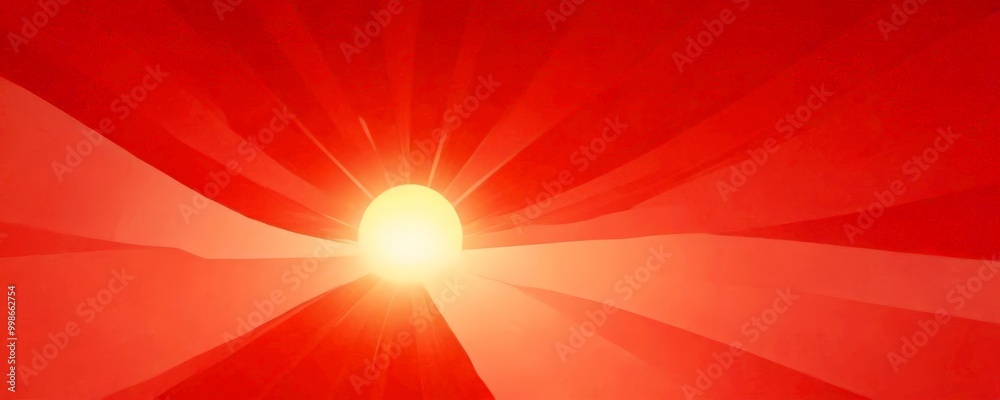 Aufkleber a vibrant abstract background with a radiant sunburst pattern, radiating light and warmth The sunburst is composed of concentric circles, each filled with a different