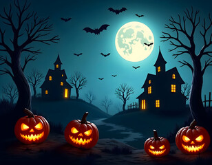 Fototapeta premium Spooky Halloween Night