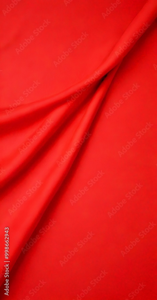Poster a close-up view red fabric, with the fabric appearing to be made shiny, silky material The fabric is folded and crumpled, creating a sense of movement and texture