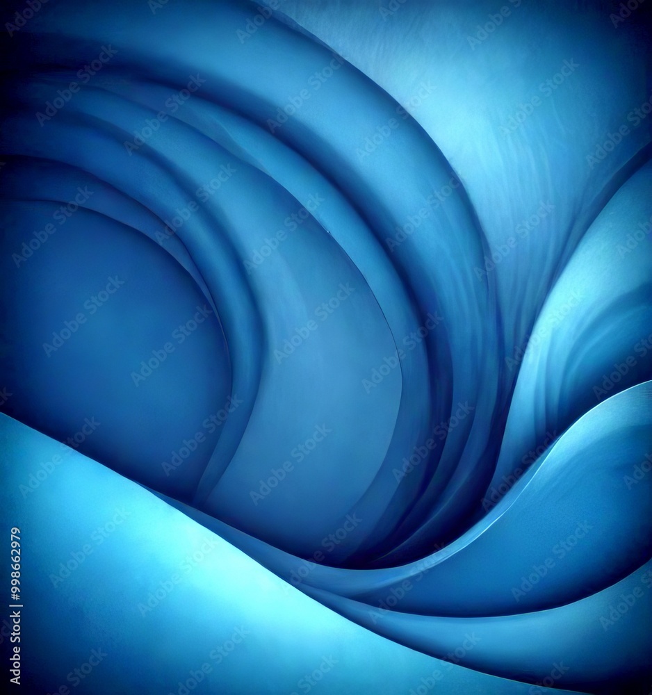 Poster a dark blue abstract background with curved lines and a gradient effect, creating a sense of movement and fluidity