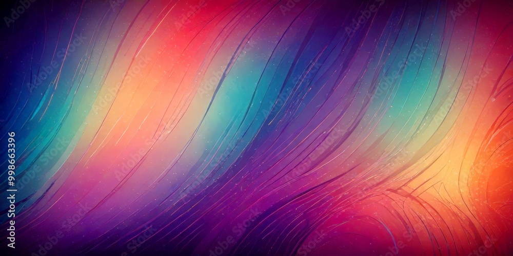 Aufkleber a vibrant abstract background with a gradient of colors, including shades of blue, orange, purple, a