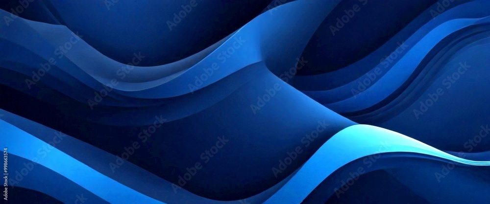 Aufkleber a dark blue abstract background with curved lines and waves, creating a sense of movement and depth