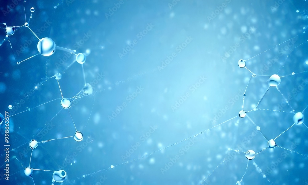Aufkleber a close-up view network of water droplets suspended in a blue-gray gradient, creating a sense of depth and complexity