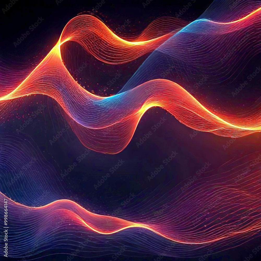 Aufkleber a dynamic abstract composition of swirling, multicolored lines and shapes, creating a sense of movement and energy