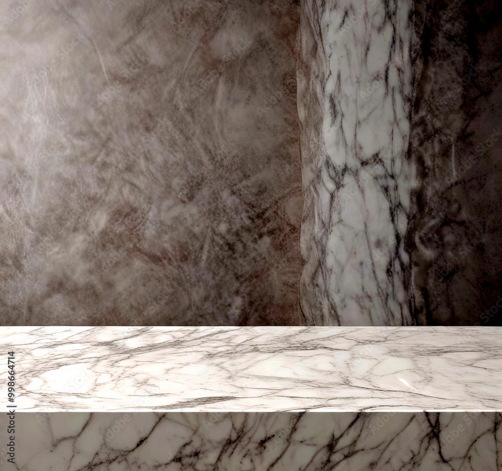 Poster Marble countertop with a column in the background