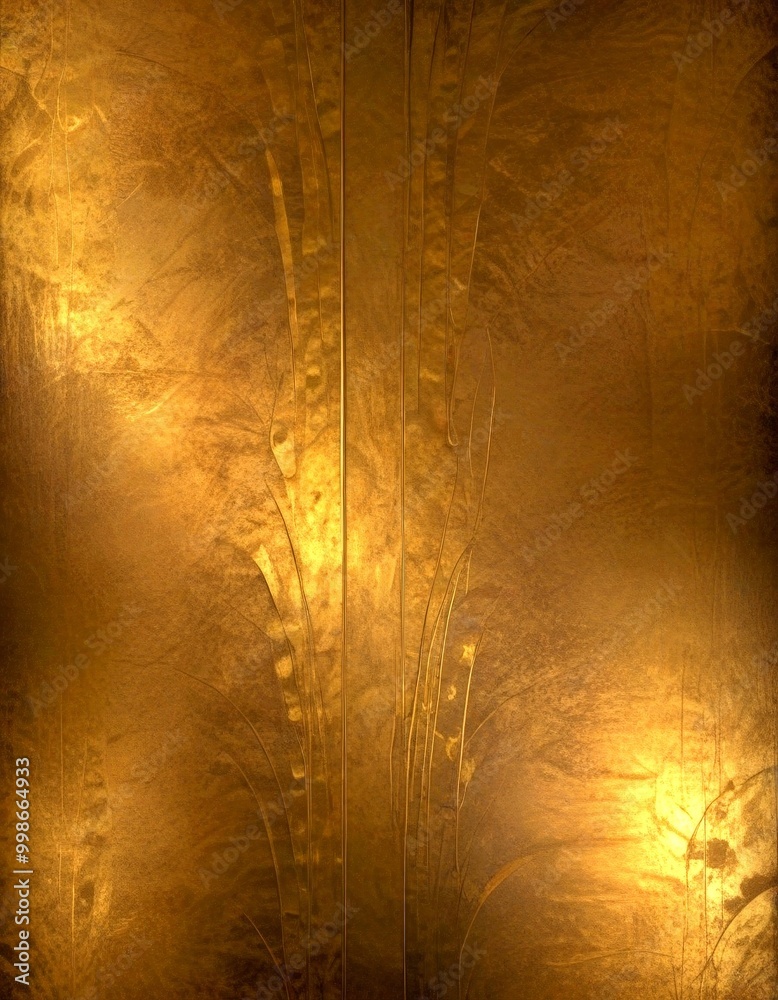 Poster a textured, golden-brown surface with a repeating pattern of vertical lines and curves, creating a sense of depth and movement