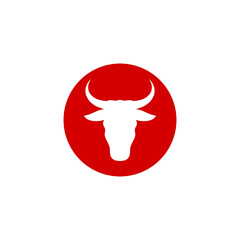 Bull head icon isolated on transparent background
