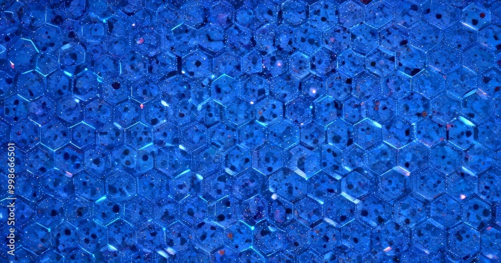 Aufkleber a dark blue hexagonal pattern with small white dots scattered throughout, creating a sense of depth and texture