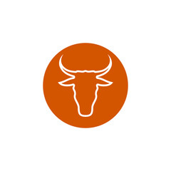 Bull Head line icon isolated on transparent background