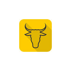 Bull Head line icon isolated on transparent background