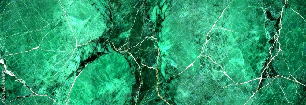 Fototapete a close-up view dark green marble surface with visible cracks and lines, creating a textured and intricate pattern
