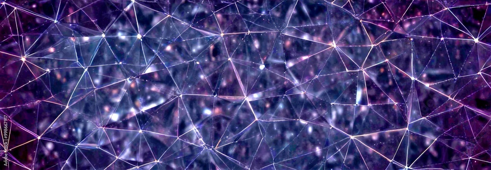 Poster a dark, abstract background with a network of interconnected lines and points, creating a sense of depth and complexity