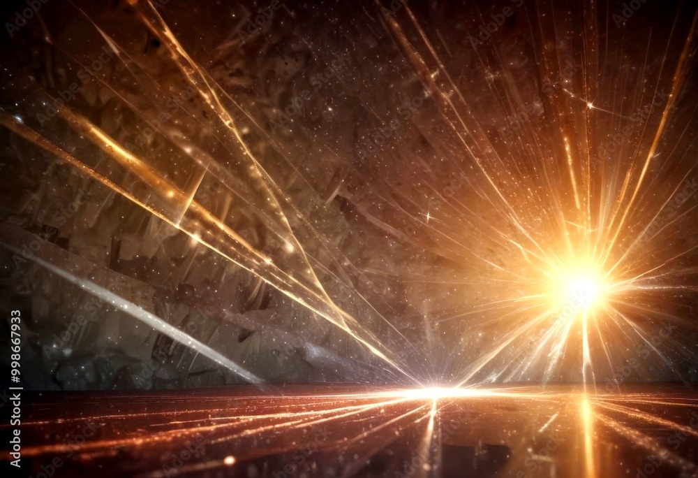 Fototapete a starburst of light and energy, with a bright star at the center and radiating lines extending outw