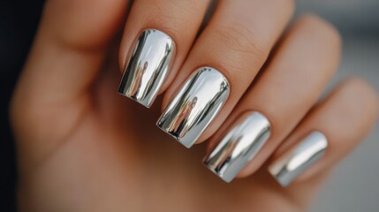 Bold metallic nail art: chunky polish for modern spring fashion