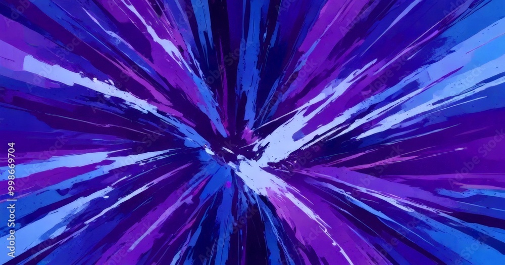 Leinwandbilder a vibrant abstract composition of purple and blue lines radiating outwards from a central point, cre