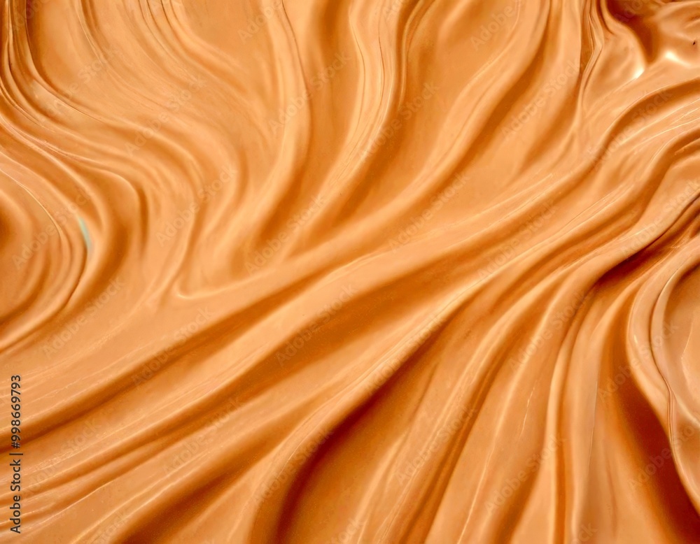 Poster a close-up view light-colored fabric with a wavy texture, resembling the appearance flowing silk fab