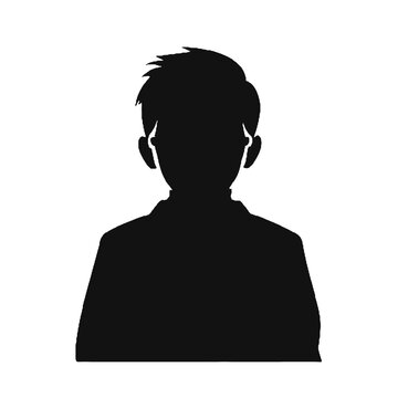 recommend clip art: kid wearing glasses and tie  silhouette vector illustration