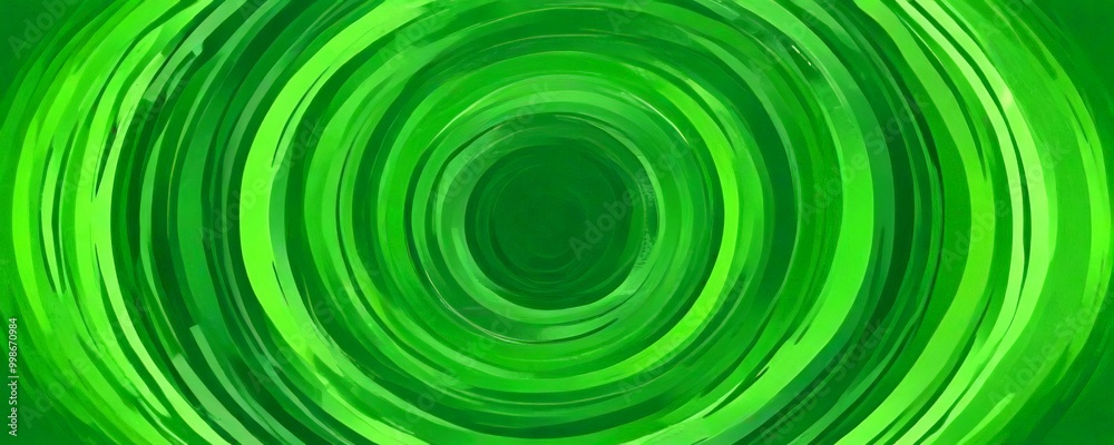 Aufkleber a vibrant abstract background with concentric green circles, creating a sense of depth and movement