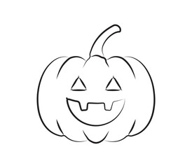 halloween pumpkin head on white background 