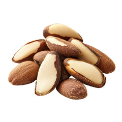 Obraz premium Close-up of Shelled and Unshelled Brazil Nuts Isolated on Transparent Background
