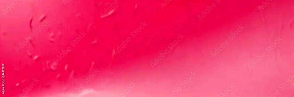Poster a close-up view pink surface with water droplets scattered across it, creating a blurred, abstract effect