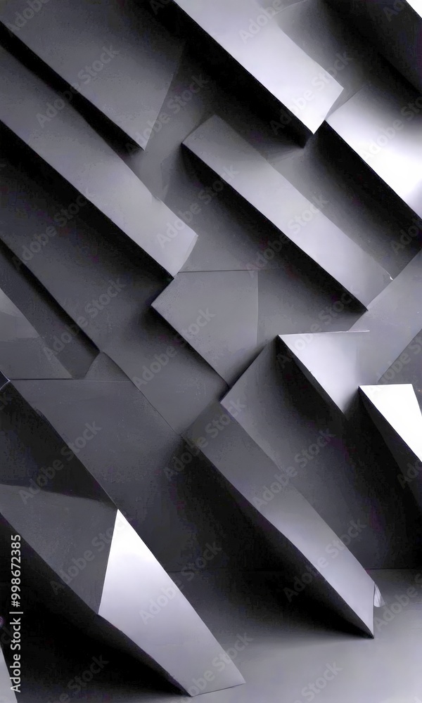 Leinwandbilder a dark, abstract background composed of intersecting diagonal lines and rectangles, creating a sense of depth and complexity