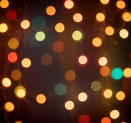 Obraz premium A close-up view background of multicolored lights, with a focus on the center of the where the lights are brightest and the background is dark