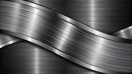 Metallic abstract background with shiny texture and elegant curves for design concepts
